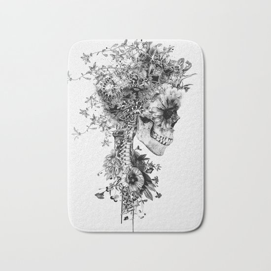 Skull BW Bath Mat