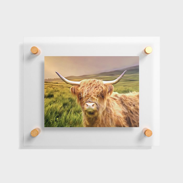 Highland Cow (Painting) Floating Acrylic Print