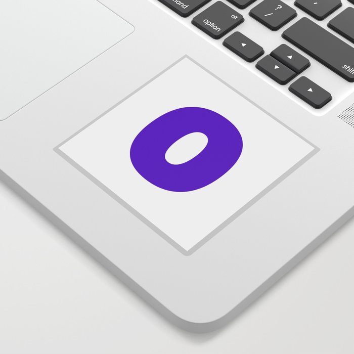 O (Violet & White Letter) Sticker