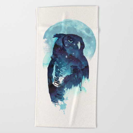 Midnight Owl Beach Towel