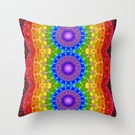 Colorful Chakra Mandala Art 3 By Sharon Cummings Throw Pillow
