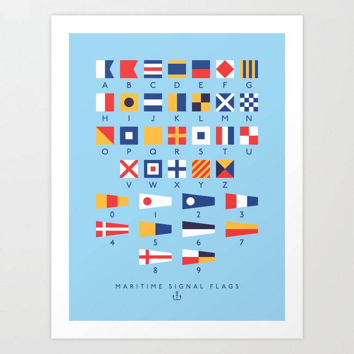 Maritime Nautical Signal Flags Chart - Sky Art Print