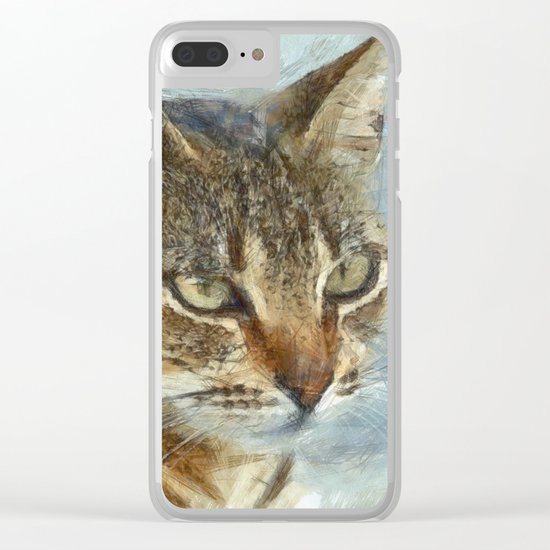 Stunning Tabby Cat Close Up Portrait Clear iPhone Case