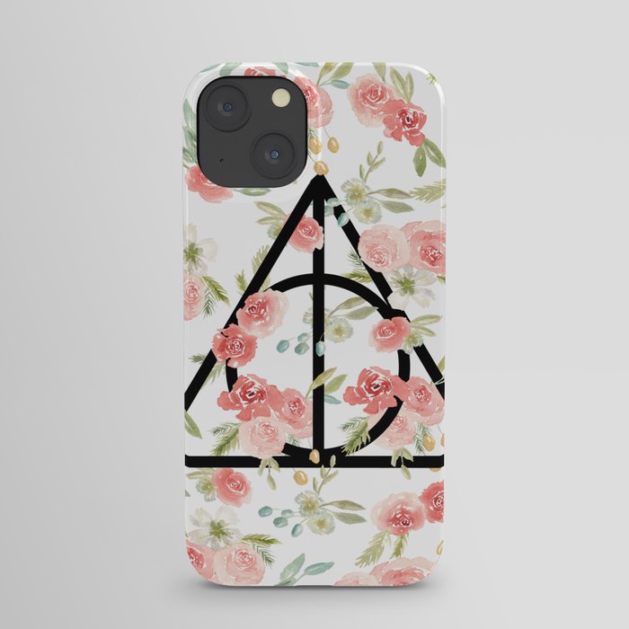 Floral Deathly Hallows iPhone Case