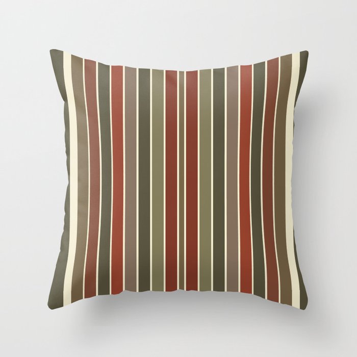 Bold Fall Color Stripes Throw Pillow