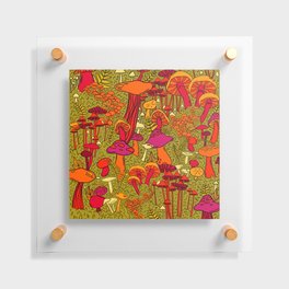 Mushrooms in the Forest Floating Acrylic Print