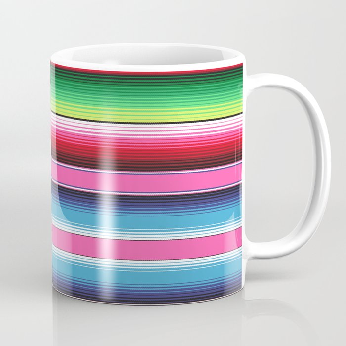 Pink Mexican Serape Blanket Stripes Coffee Mug