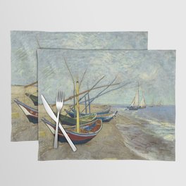 Fishing Boats on the Beach by Vincent van Gogh Placemat