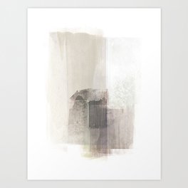 Beige and Brown Minimalist Abstract Painting Art Print
