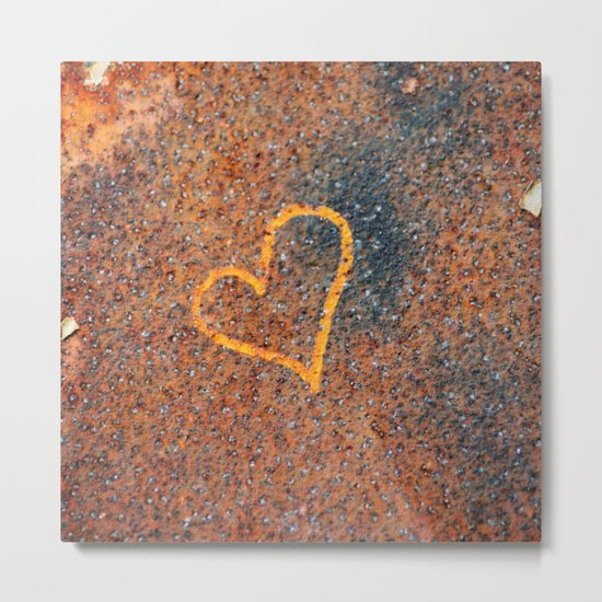 Rusted Heart Metal Print