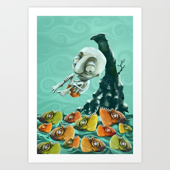 Take a Risk! - Piranhas Art Print