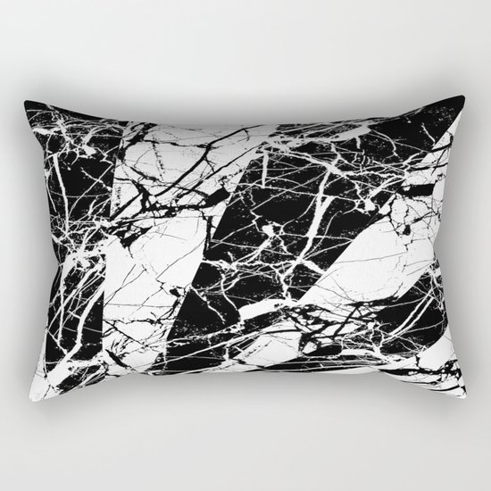 Rays Of Marble - Black and White, marble textured, abstract art Rectangular Pillow