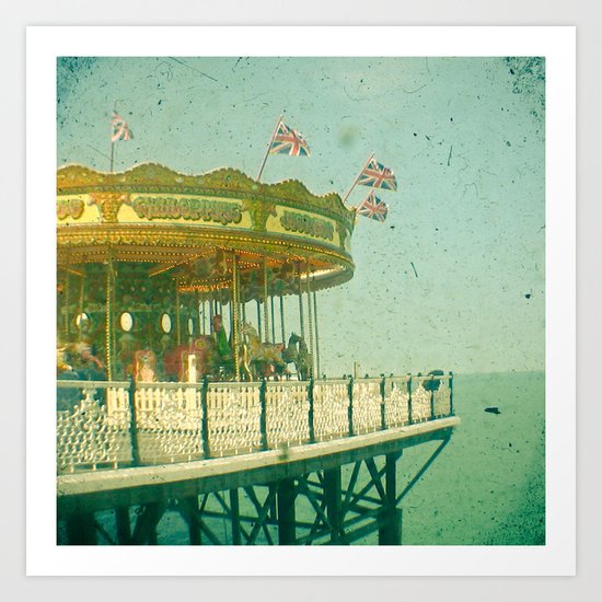 Carousel by the Sea Art Print