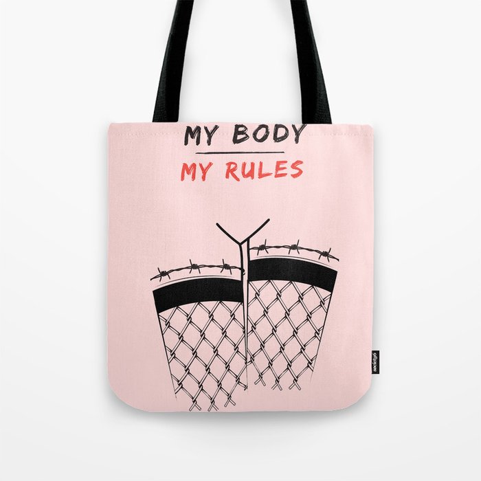 My Body - My Rules Feminist Pro Choice Print Tote Bag