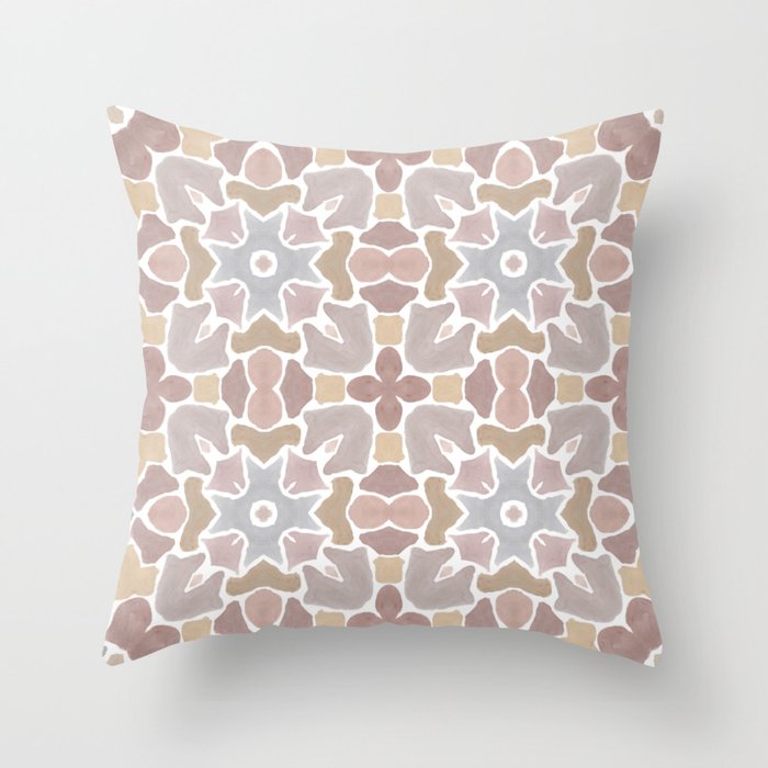 Soothing Painted Tiles Throw Pillow