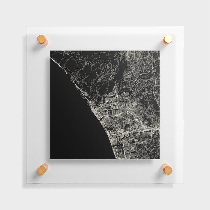 Oceanside, USA - City Map Floating Acrylic Print