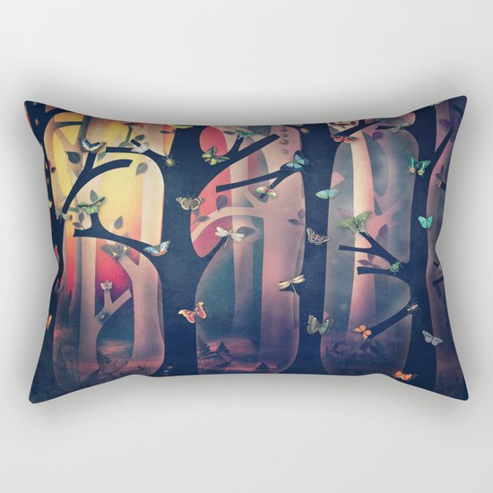 The Woods at Sunset Rectangular Pillow