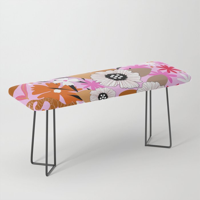 Maximalist Boho Floral Egg 5. Earthy Pink & Orange Bench