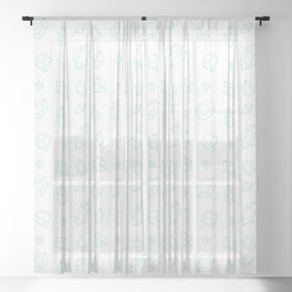 Seafoam Gems Pattern Sheer Curtain