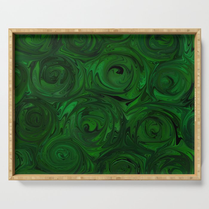 Emerald Green Roses Serving Tray