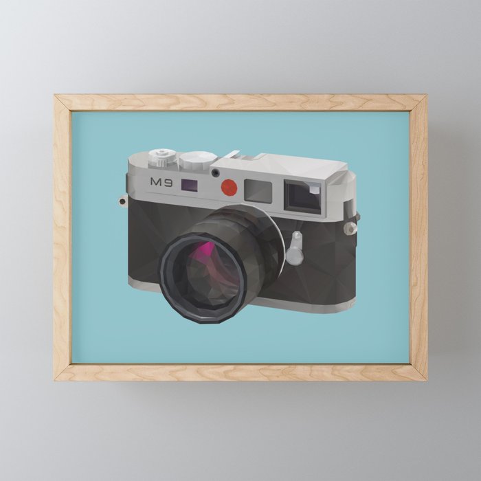 Leica M9 Camera polygon art Framed Mini Art Print