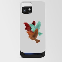 three colorful little birds flying iPhone Card Case