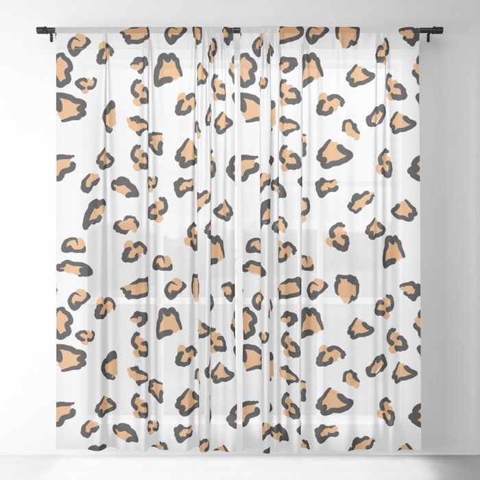 Leopard Print Seamless Pattern Sheer Curtain