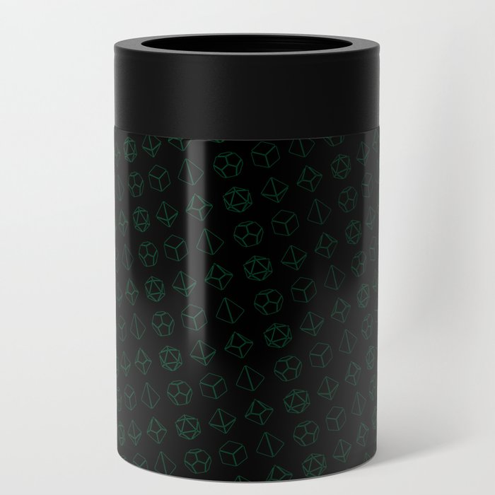 D&D Green Dice Pattern Can Cooler