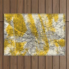 Glasgow, Scotland Map - Authentic City Map Illustration Outdoor Rug