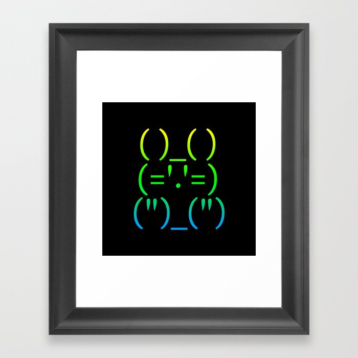 ASCII Bunny Framed Art Print by Alex Tim