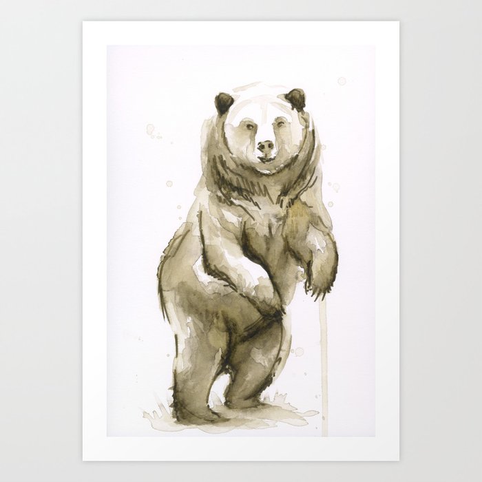 Bear Watercolor Animal Art Print