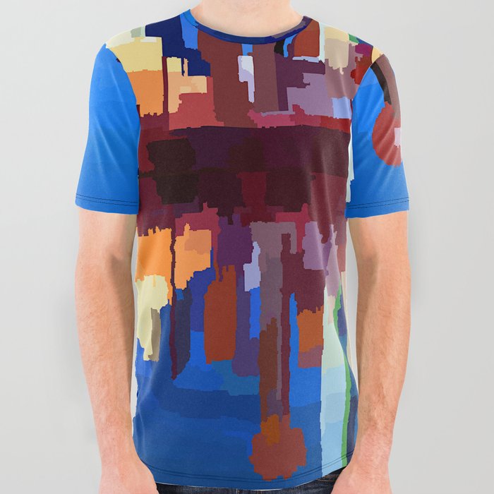 Dallas Texas Skyline Trinity River Reflections All Over Graphic Tee