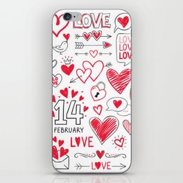 Valentine Doodle iPhone Skin