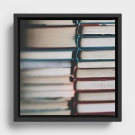 Books up Close Framed Canvas