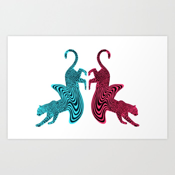 Double Cheetah Melt Art Print