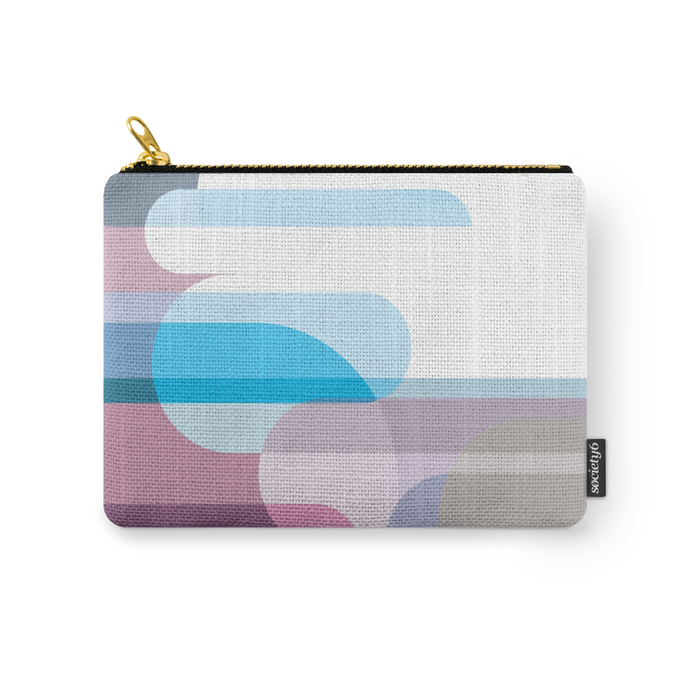 Blue And Purple Clouds Abstract Art Carry-All Pouch by brucealmighty