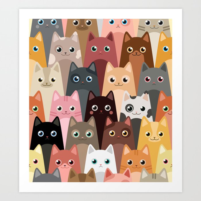 Cats Pattern Kunstdrucke