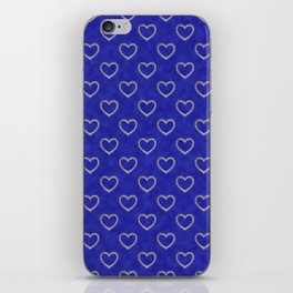 Denim with hearts iPhone Skin