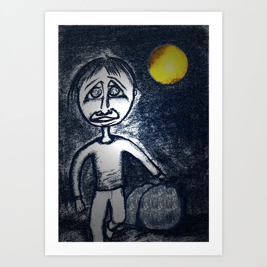 Fleeing Under Cover of Night Art Print