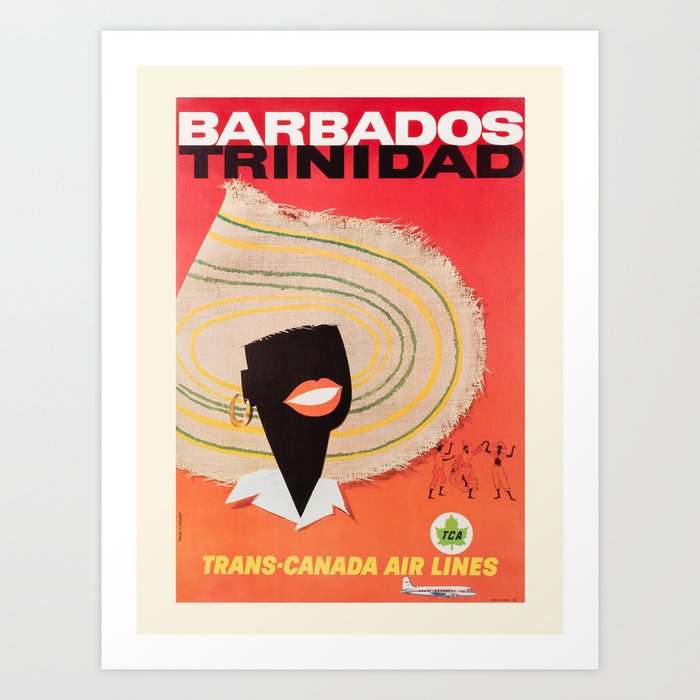 Vintage travel poster-Trans-Canada Air lines-Barbados. Art Print