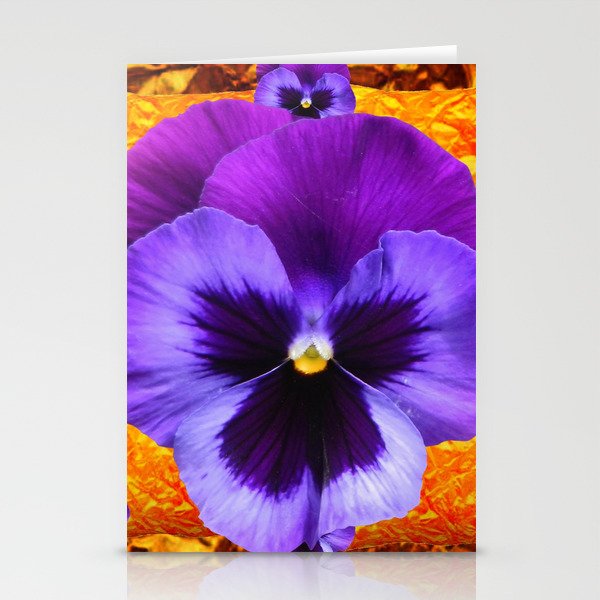 PURPLE COLORED SPRING PANSY DESIGN Stationery Cards