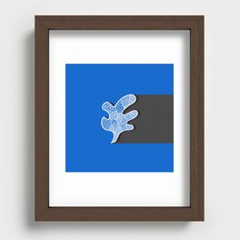 Abstract various pattern in blue coral reef Recessed Framed Print