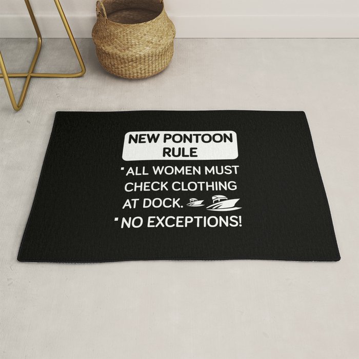 Funny Pontoon Rules Rug by Niks Shop Society6