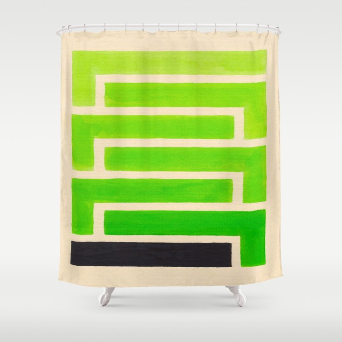 Lime Green Aztec Pattern Shower Curtain