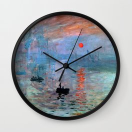 Iconic Claude Monet Impression, Sunrise Wall Clock