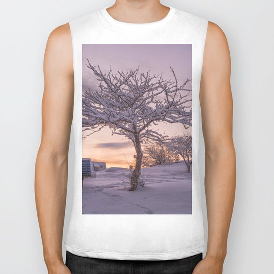 Winter Sunset #2 Biker Tank