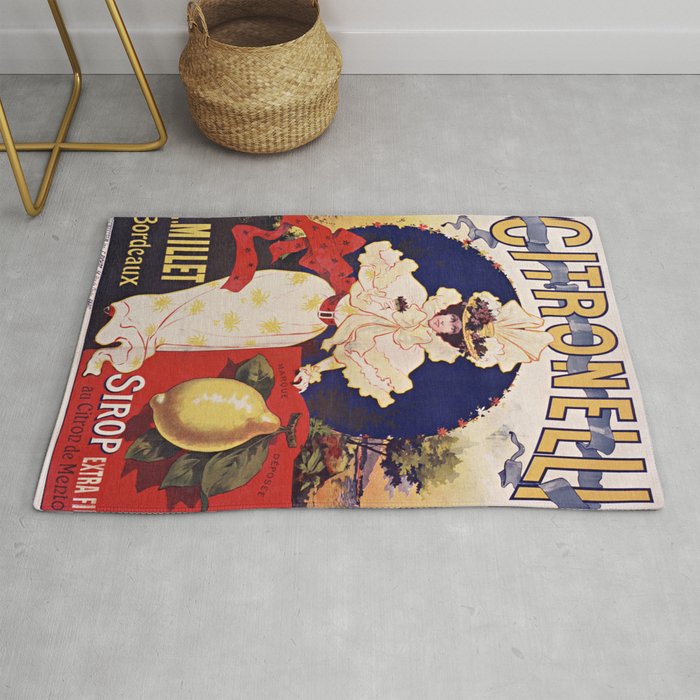 Woman and Lemon - Citronelli Drink Rug