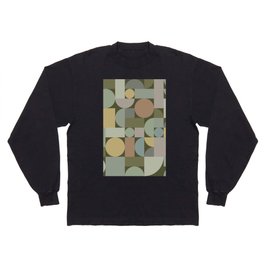 Retro Geometric Abstract Art Forest 2 Long Sleeve T-shirt