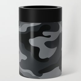 Camouflage Black And Grey Can Cooler