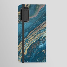 Teal Blue Emerald Marble Waves Android Wallet Case